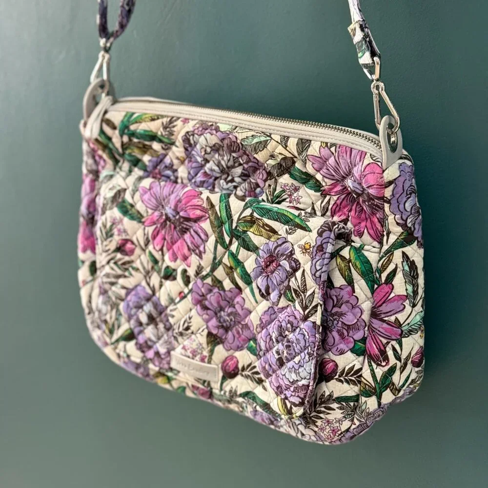 VERA BRADLEY Carson Shoulder Bag — Lavender Meadow Pattern - Picture 1 of 11